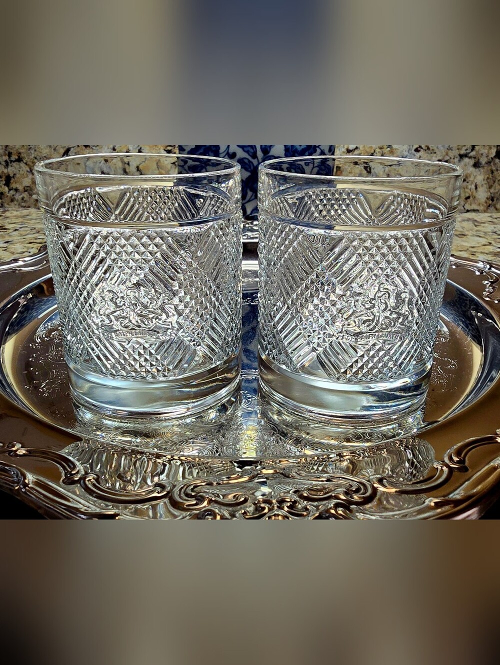 Ralph Lauren Safari Clear Cut-Glass Double Old-Fashioned Lowball, Set Of 2